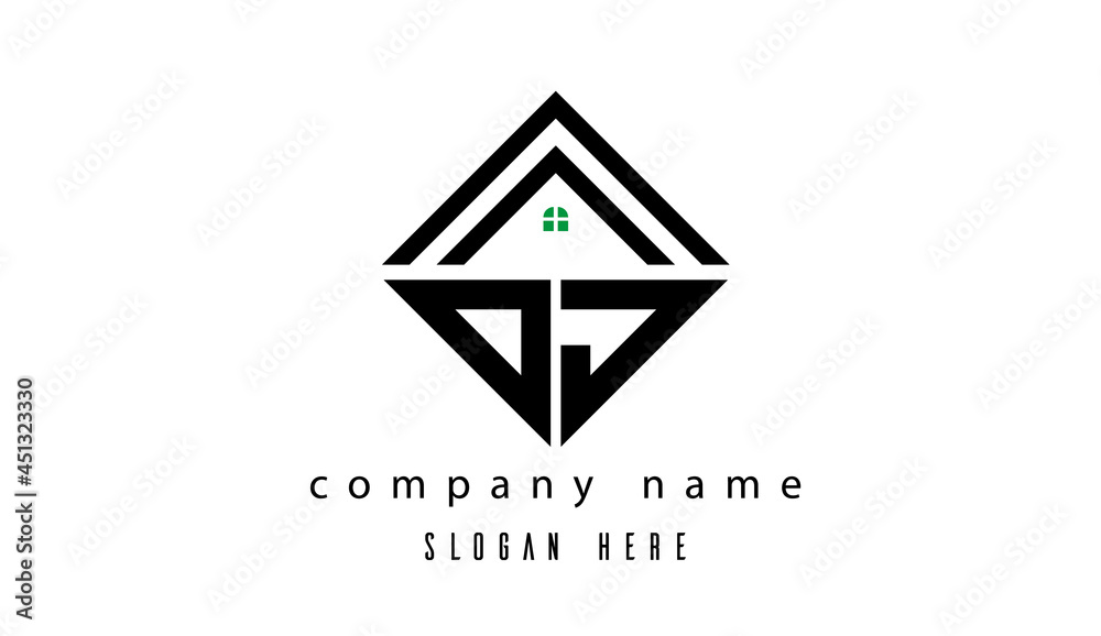 OJ creative real estate latter logo OJ creative real estate latter logo