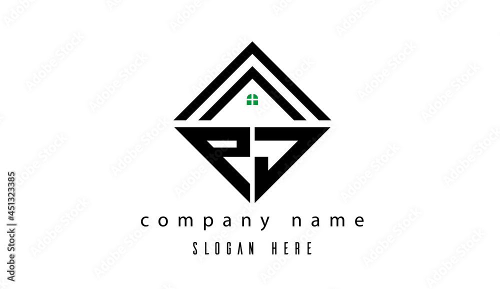 PJ creative real estate latter logo PJ creative real estate latter logo