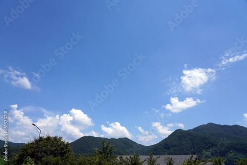 beautiful landscape  mountains and hills against the blue sky