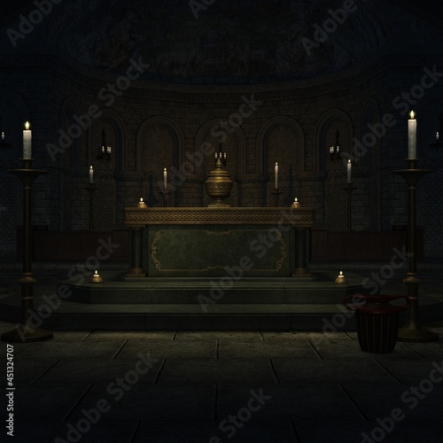 3d illustration of an fantasy background with a mystical atmosphere 
