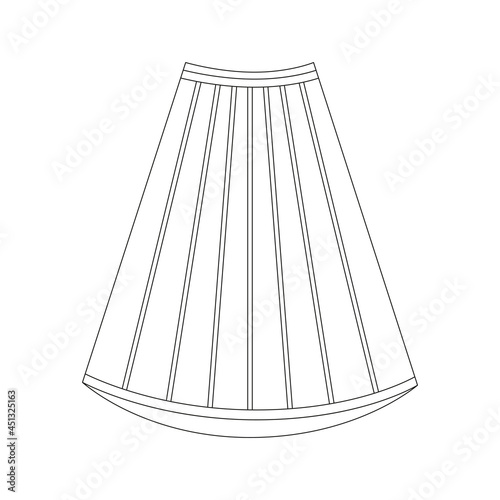 Isolated outline skirt on white.