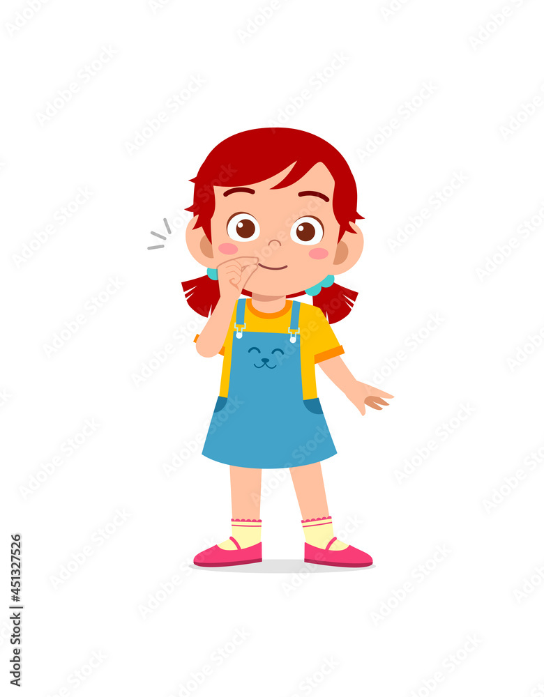 cute little girl show zip mouth pose expression cute little girl show zip mouth pose expression