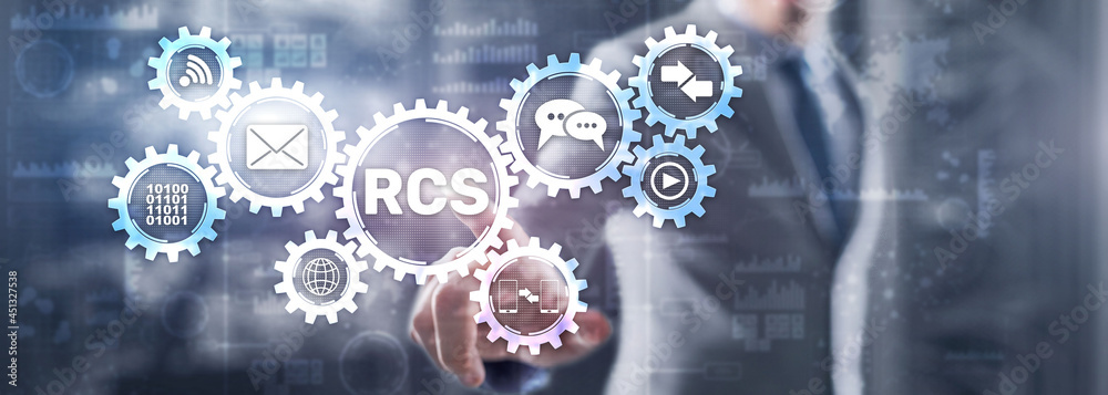 RCS. Rich Communication Services. Communication protocol between mobile telephone RCS. Rich Communication Services. Communication protocol between mobile telephone