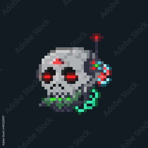 Pixel art cyberpunk reaper icon