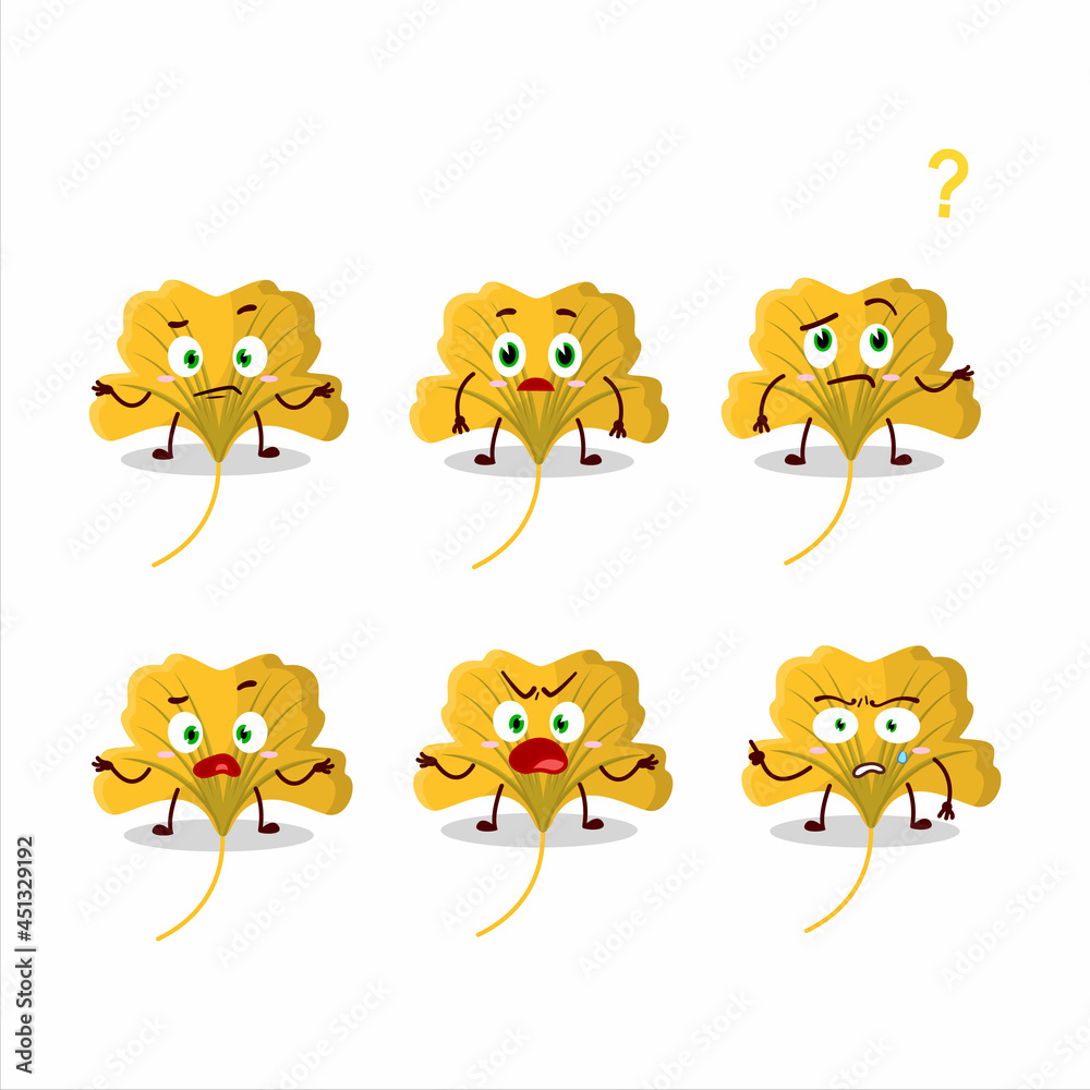 Cartoon character of ginko yellow leaf with what expression Cartoon character of ginko yellow leaf with what expression