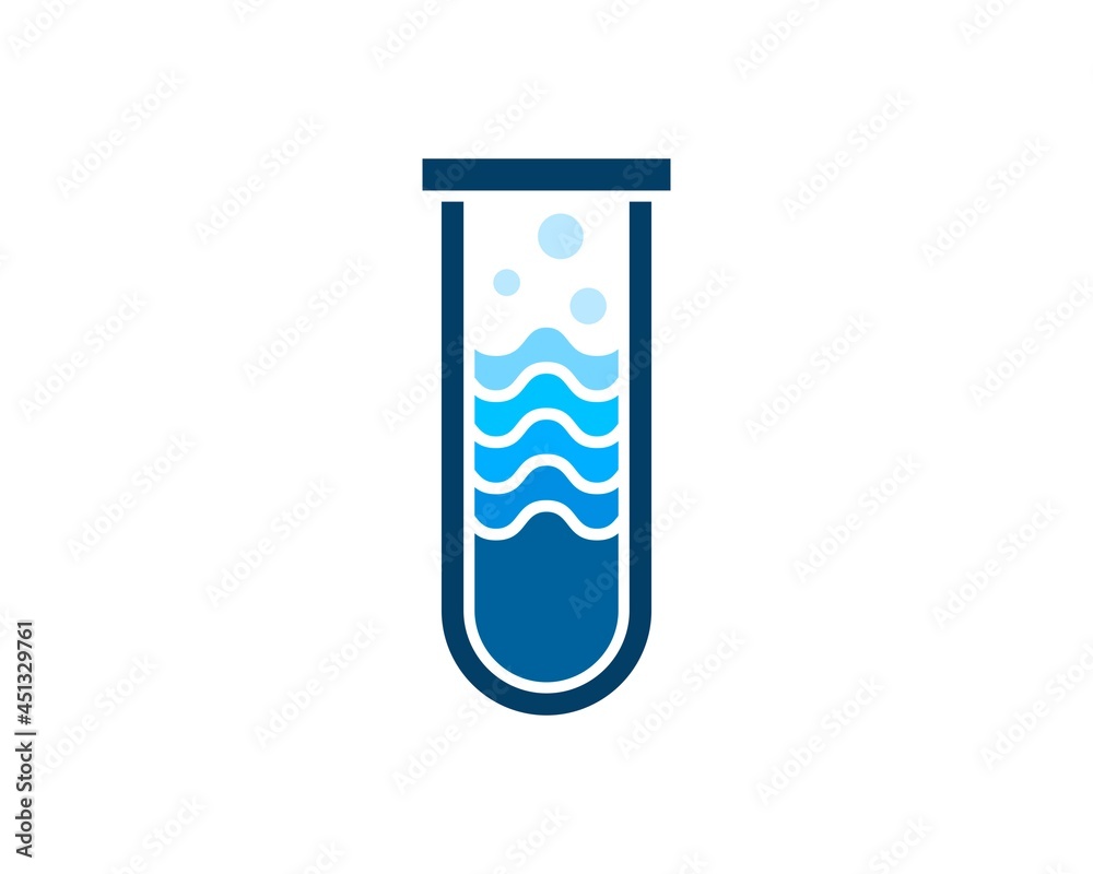 Simple bottle laboratory with water wave liquid inside Simple bottle laboratory with water wave liquid inside