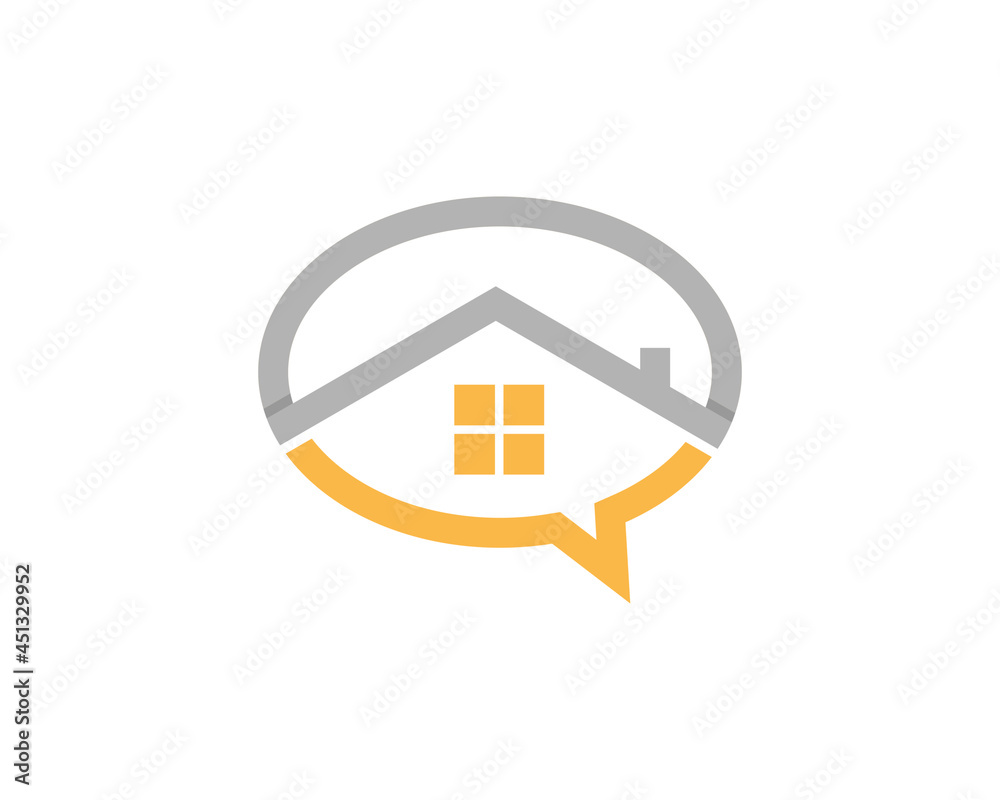 Combination roof house with bubble chat shape Combination roof house with bubble chat shape