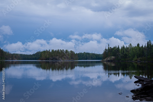 Karelian fishing on boat