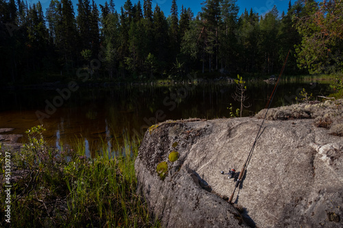 Karelian fishing on boat