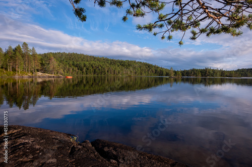 Karelian fishing on boat