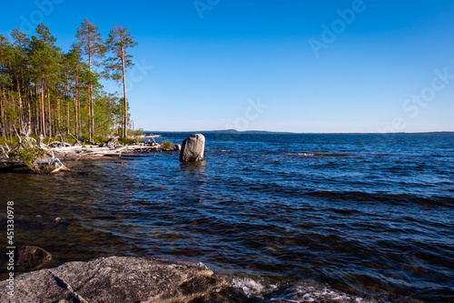 Karelian fishing on boat