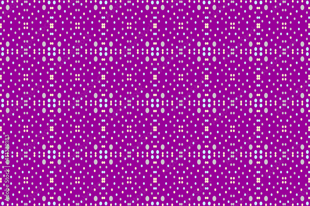 Small pastel polka dots fill the frame for a bright purple background, multicolored polka dot abstract background.