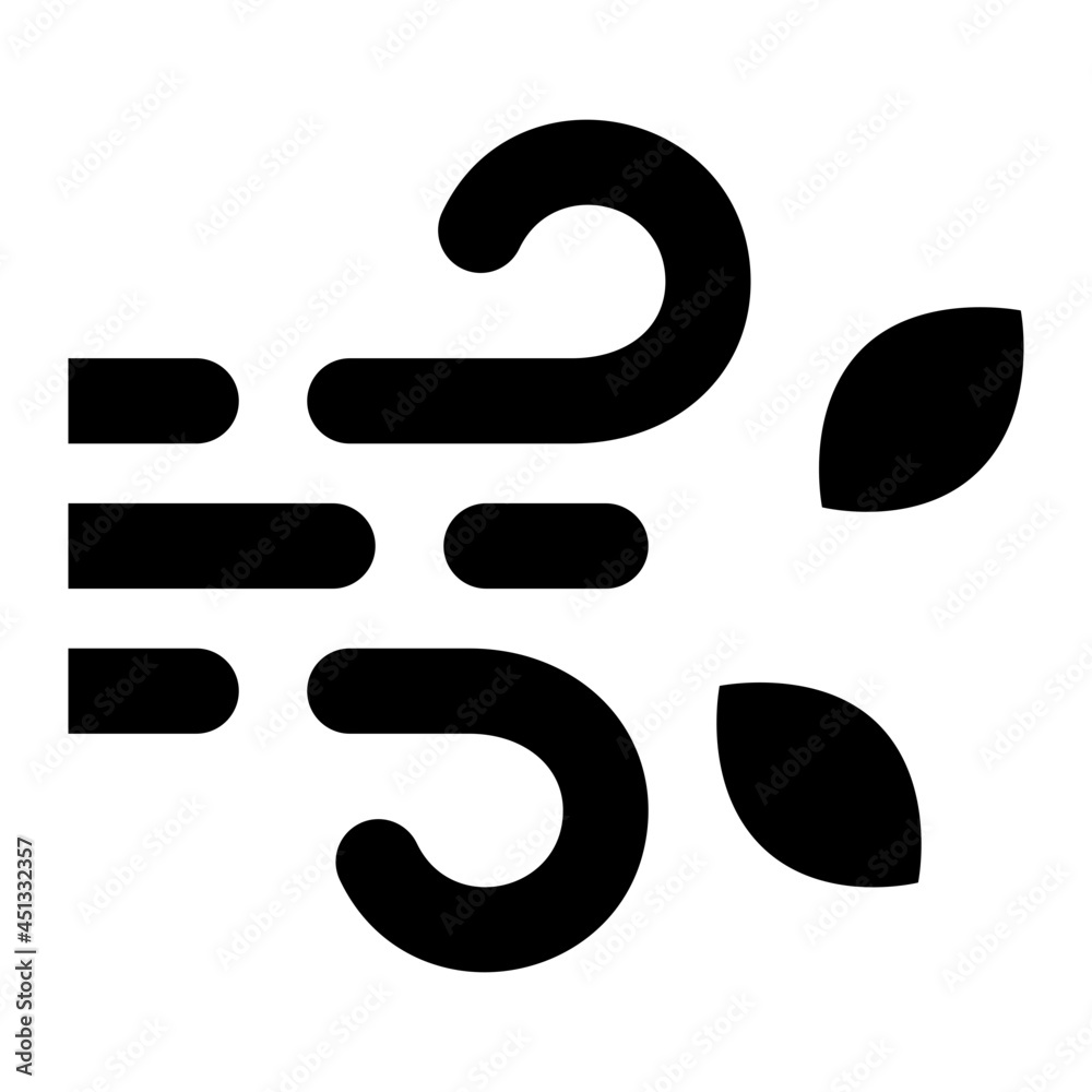 wind and leaves glyph icon vector wind and leaves glyph icon vector