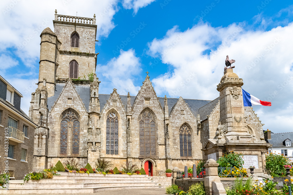 Ploermel in Brittany, Saint-Armel church, beautiful monument
