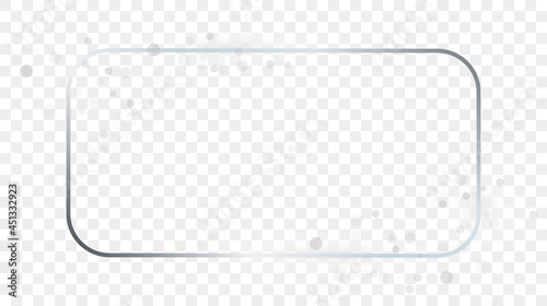 Silver glowing rounded rectangular frame with sparkles