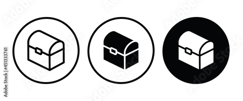 Treasure Chest icon button, vector, sign, symbol, logo, illustration, editable stroke, flat design style isolated on white