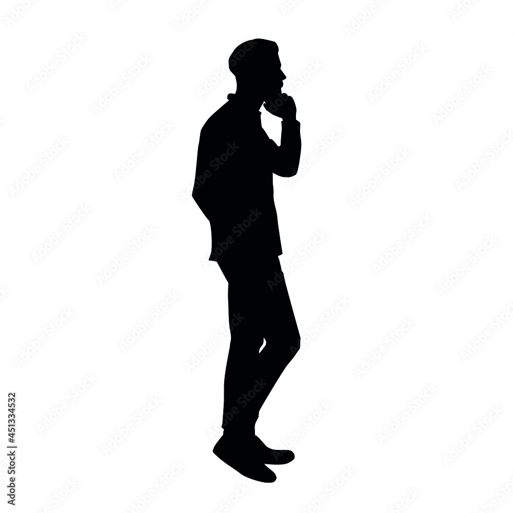 Silhouette of a Man Using The Phone Silhouette of a Man Using The Phone