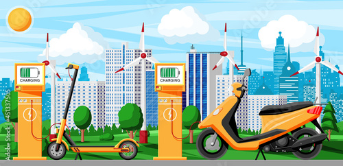 Electric Scooter and Charging Station