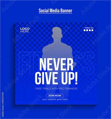 Fitness gym flyer social media post and web banner |Social Media Timeline post design