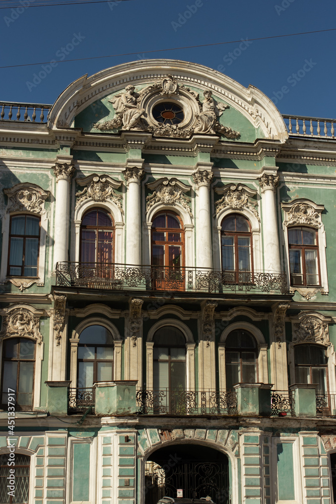 Historical old building in baroque style in Saint-Petersburg, Russia