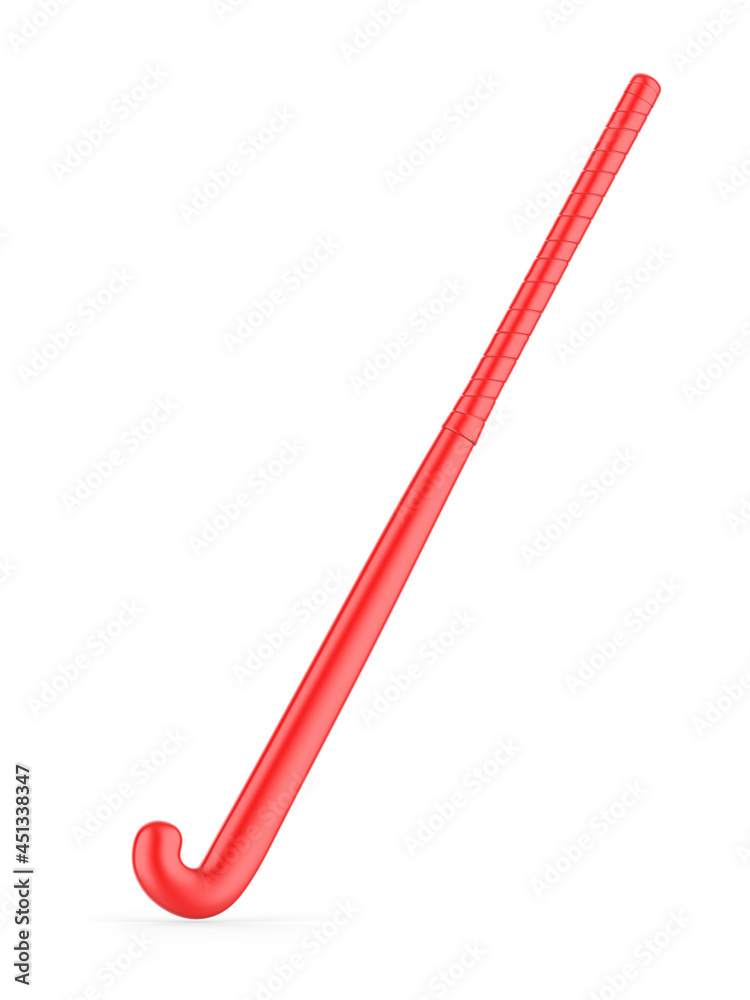 Blank hook hockey stick template mock up, 3d render illustration.