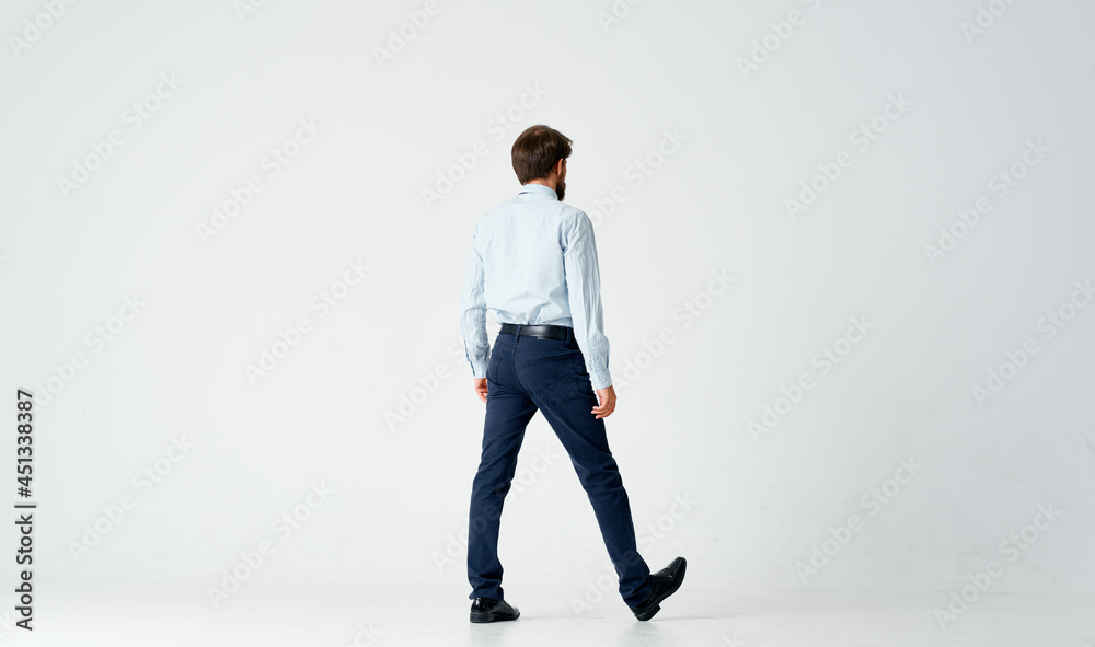 manager in shirt with tie office emotions in full growth movement manager in shirt with tie office emotions in full growth movement