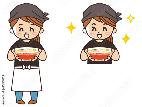ラーメン屋の女性店員
