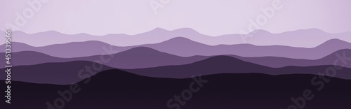 amazing panoramic picture of mountains in fog digitally drawn background texture illustration