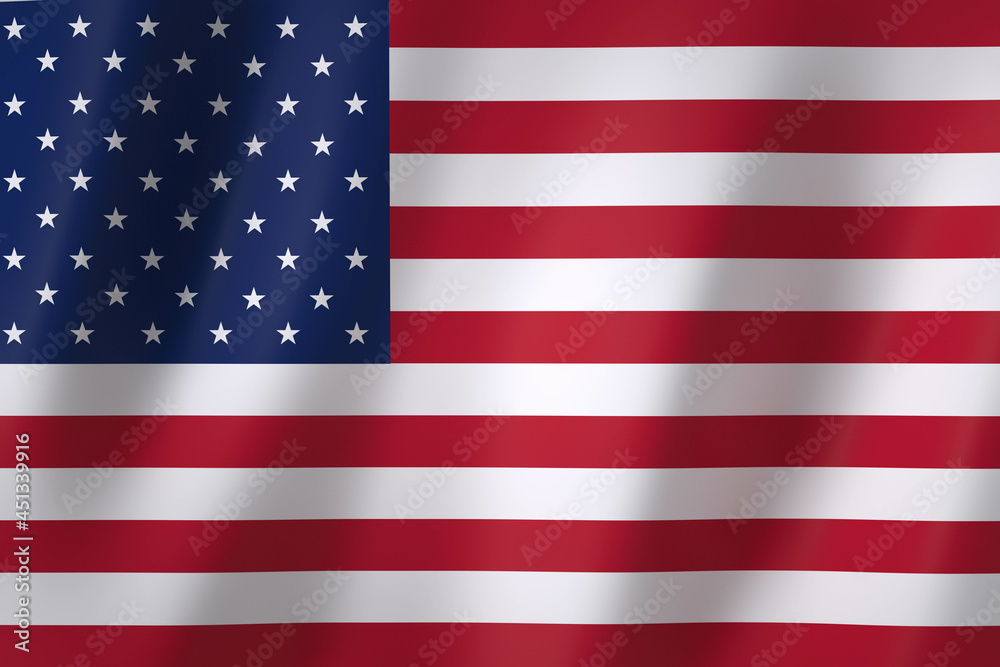 Fototapeta premium United States flag, 3d render,8K