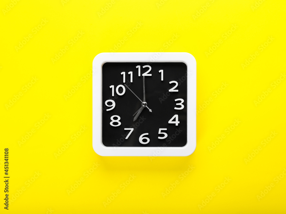 Stylish clock on color background Stylish clock on color background