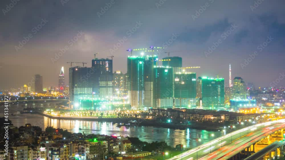 HO CHI MINH CITY, VIETNAM - Skyline on construction site HO CHI MINH CITY, VIETNAM - Skyline on construction site