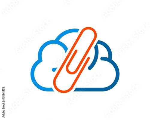 Simple cloud with paper clip inside