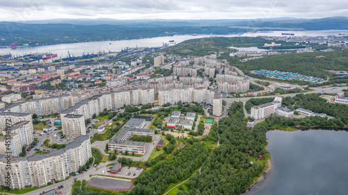 Murmansk - aerial panorama of the city and views © kareliatim