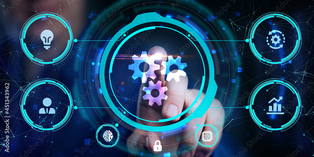 Business, Technology, Internet and network concept. Automation Software Technology Process System. Business, Technology, Internet and network concept. Automation Software Technology Process System.