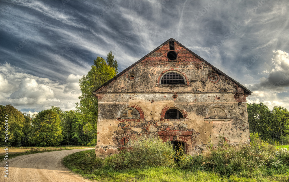 Abandoned historic building in Kazupe, Latvia.