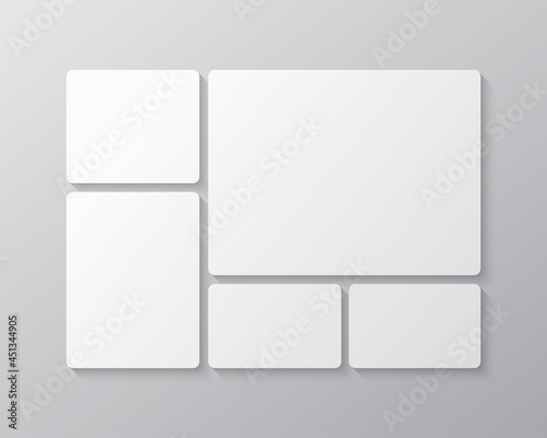 Template collage of five frames, images, photo