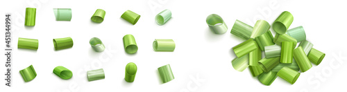 Chopped green chive or onion leaves