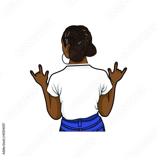 illustration of woman from back side vector design