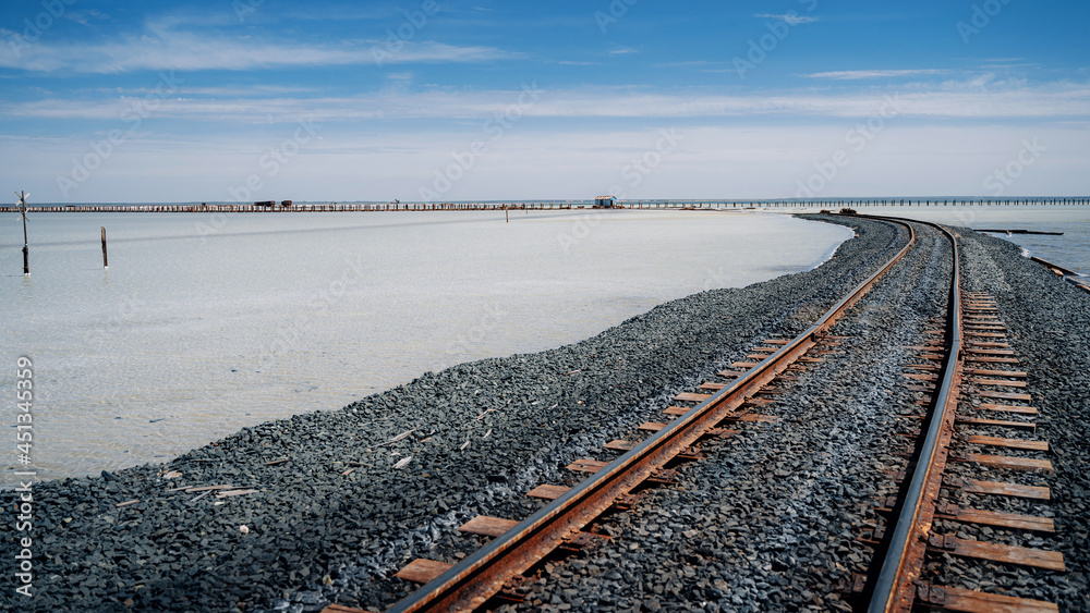 railway in the salt lake
