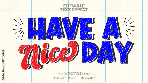 doodle text effect editable marker text style