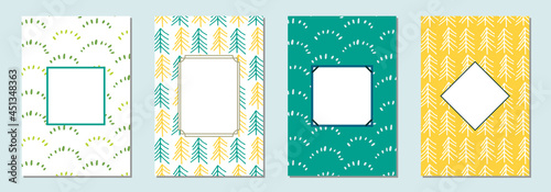 芝生と木々のフレームセット