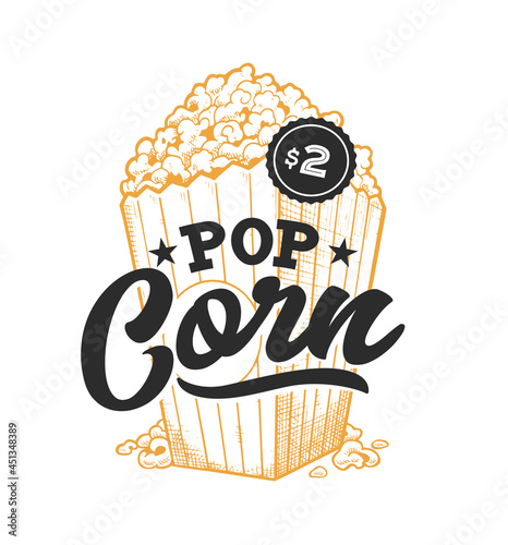 Pop Corn Retro Emblem