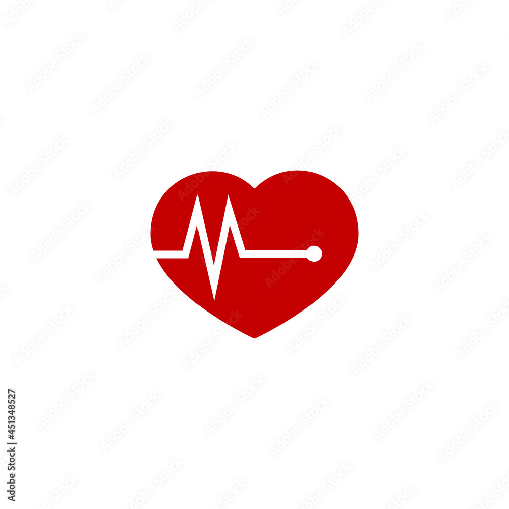 vector heart and pulse rate for heart health icon, symbol or logo vector heart and pulse rate for heart health icon, symbol or logo