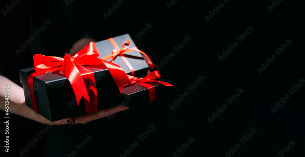 black week banner festive gifts sale discount - obrazy, fototapety, plakaty 