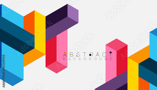 Abstract background. 3d cubes  cubic elements and blocks. Techno or business concept for wallpaper  banner  background  landing page