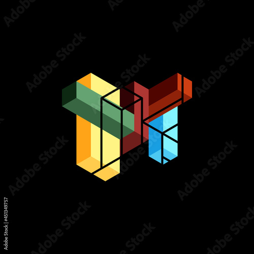 Fototapeta Naklejka Na Ścianę i Meble -  Abstract background. 3d cubes, cubic elements and blocks. Techno or business concept for wallpaper, banner, background, landing page