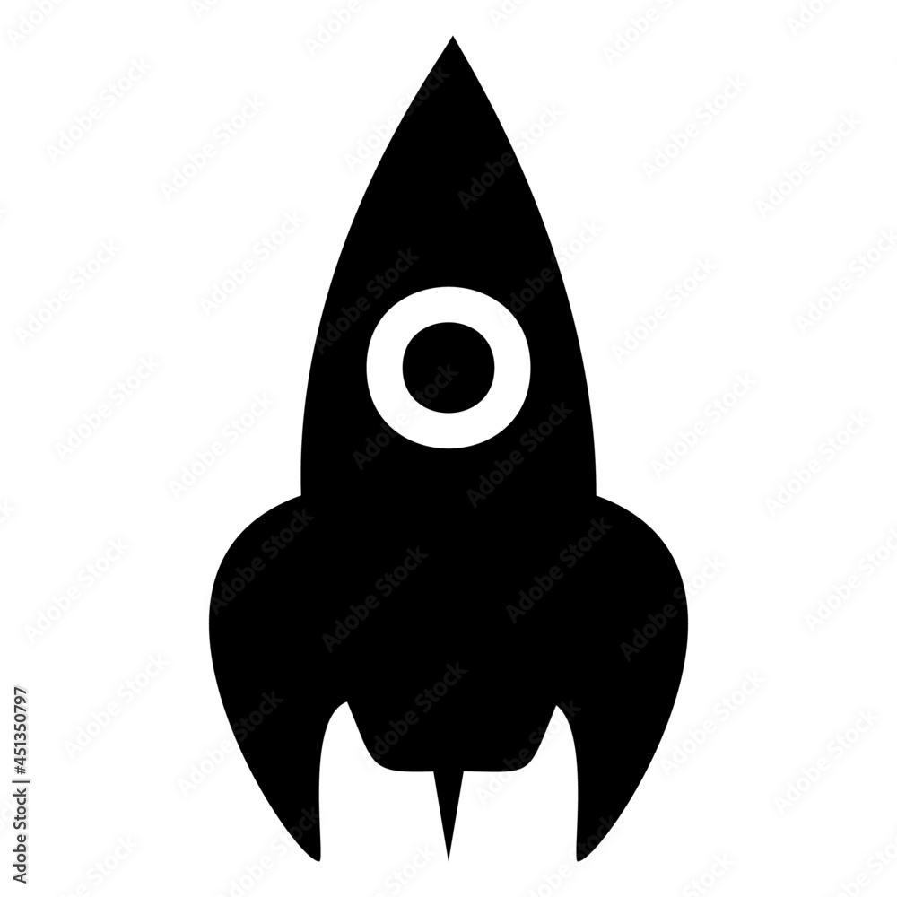 Rocket icon symbol illustration on white background. Rocket icon symbol illustration on white background.