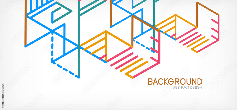 Abstract background. Color lines on white background. Linear abstract composition. Techno or business concept for wallpaper, banner, background, landing page Abstract background. Color lines on white background. Linear abstract composition. Techno or business concept for wallpaper, banner, background, landing page