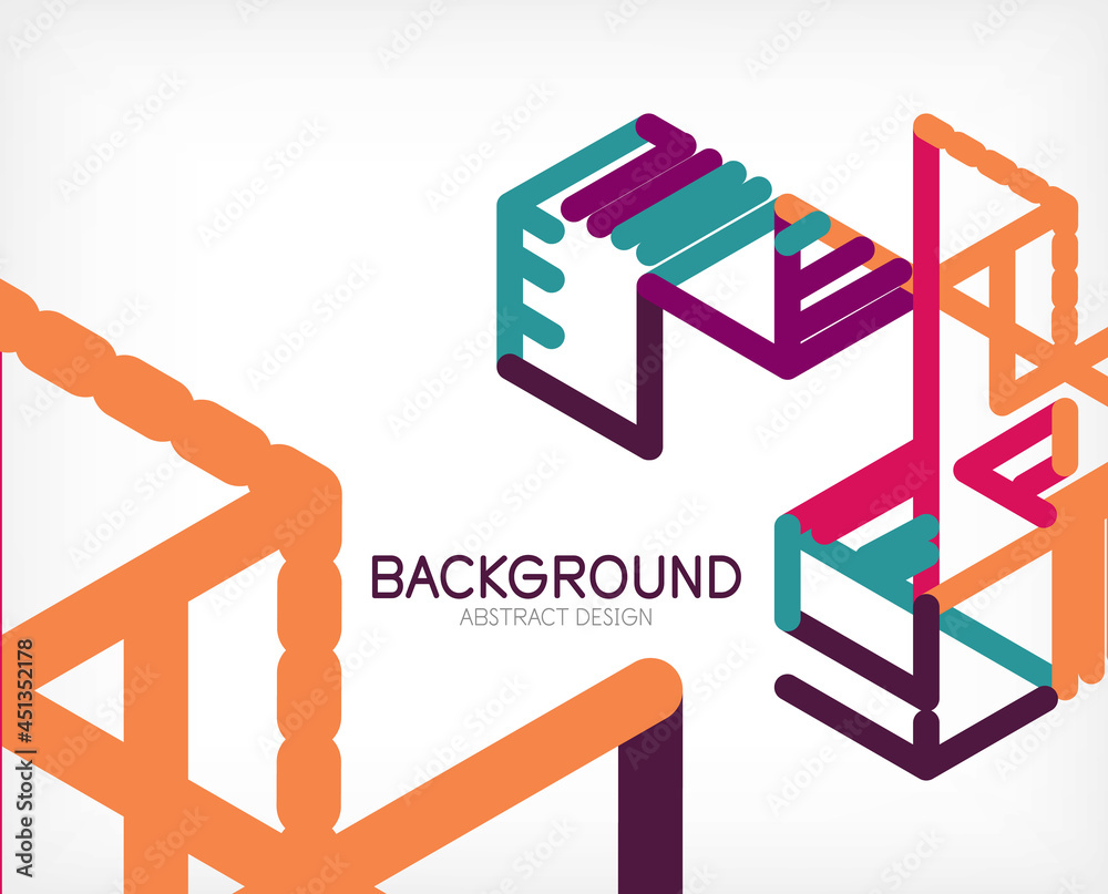 Abstract background. Color lines on white background. Linear abstract composition. Techno or business concept for wallpaper, banner, background, landing page Abstract background. Color lines on white background. Linear abstract composition. Techno or business concept for wallpaper, banner, background, landing page