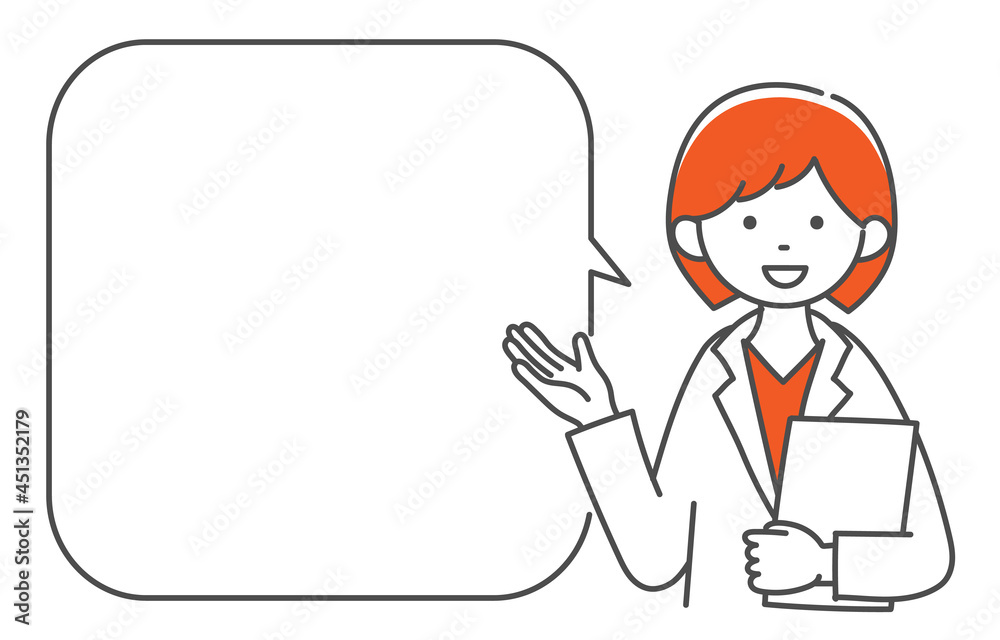 イラスト素材　薬剤師　医師　看護師　ふきだし